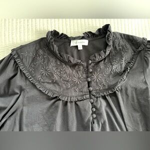 SOLD Black embroidered dress shirt